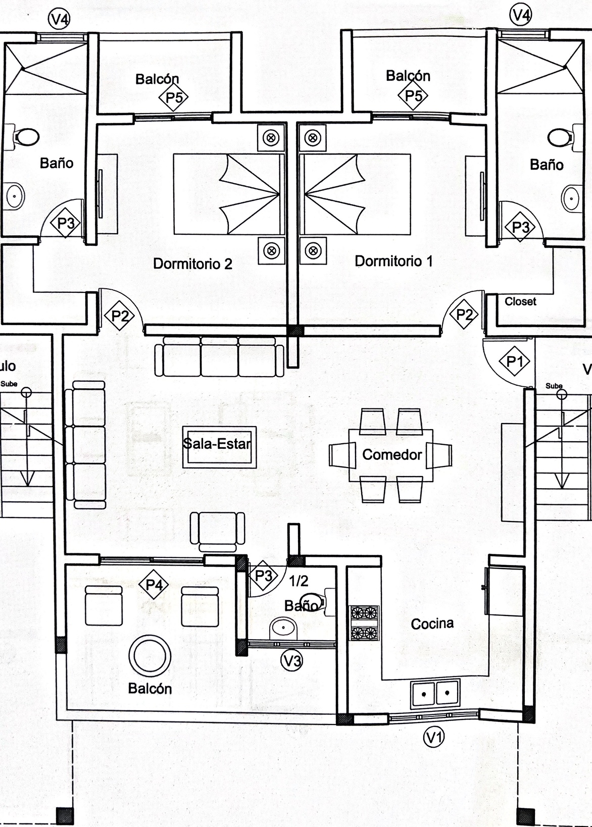 Floor plan for Ocean Rocks apartment H3
