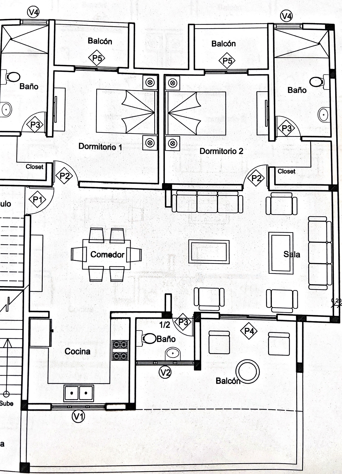 Floor plan for Ocean Rocks apartment I1