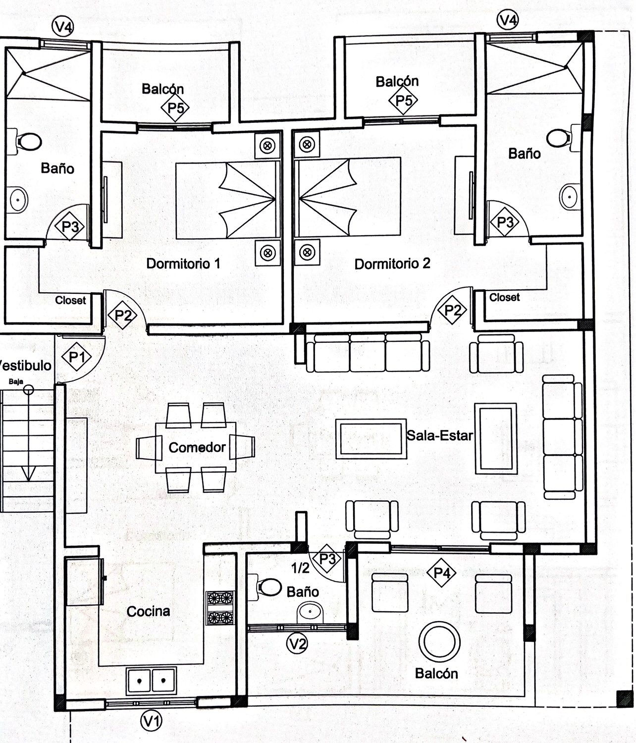 Floor plan for Ocean Rocks apartment I2
